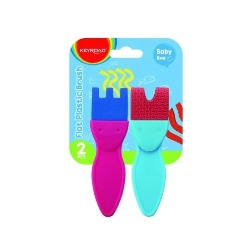 Przejdź do produktu Pędzle kreatywne do malowania KEYROAD flat brush, 2szt. zawieszka mix cena za 1 op