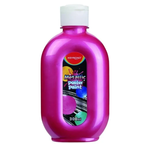 Przejdź do produktu Farba plakatowa KEYROAD, metaliczna, 300ml, butelka, czerwona