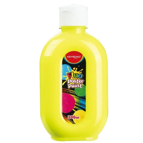 Przejdź do produktu Farba plakatowa KEYROAD, fluorescencyjna, 300ml, butelka, neonowa żółta