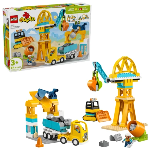 Przejdź do produktu LEGO DUPLO 10476 Plac budowy z pojazdami 3w1