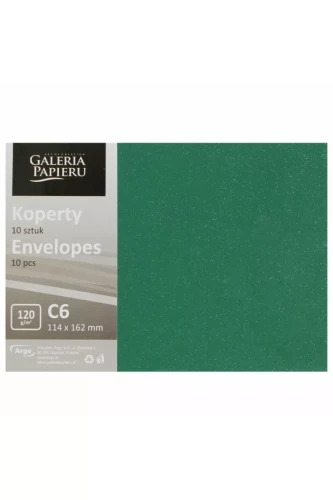 Przejdź do produktu Koperta C6 Mika zielony P., 120g/m2, op/10szt.