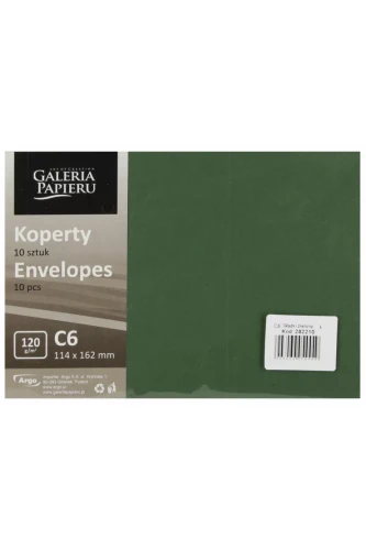 Przejdź do produktu Koperta C6 Gładki zielony K., 120g/m2, op/10szt.