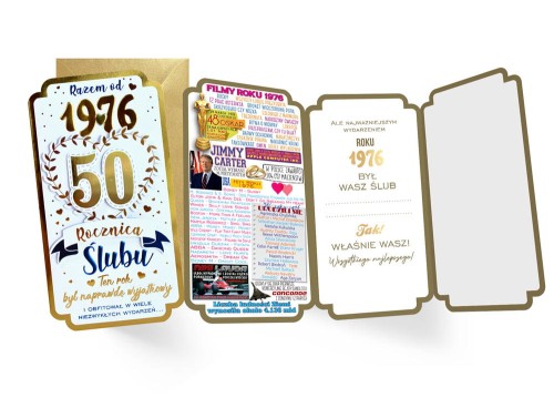 Przejdź do produktu Karnet PM-456 Rocznica ślubu 50 (cyfry, roczniki) 2026
