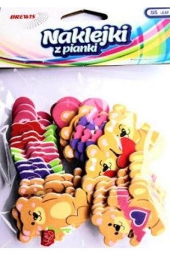 Przejdź do produktu NAKLEJKI Z PIANKI MISIE Z SERCEM BR