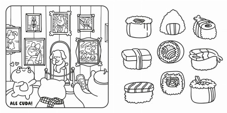 Wnetrze-kolorowanki-Cosy-colouring.-W-miescie-przedstawiajace-galerie-oraz-rozne-kawalki-sushi.webp