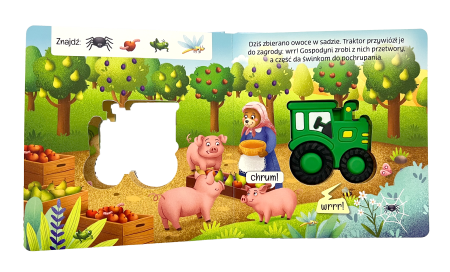 Wnetrze-dzwiekowej-ksiazeczki-Brum,-brum.-Traktor-przedstawiajaca-silikonowy-traktor---panel-dzwiekowy---wraz-ze-swinkami-i-pania-gospodynia..webp