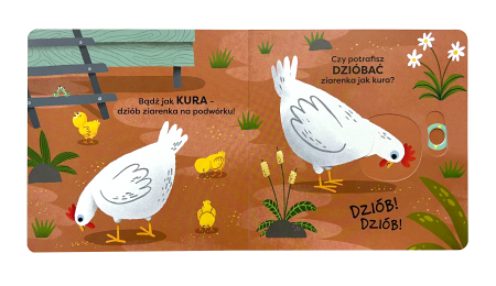 Wnetrze-ksiazeczki-z-ruchomymi-elementami-Zwierzaki-w-ruchu.-Badz-jak-kaczka-przedstawiajace-kury-dziobiace-ziarenka.-Ilustracja-zawiera-ruchomy-element.webp