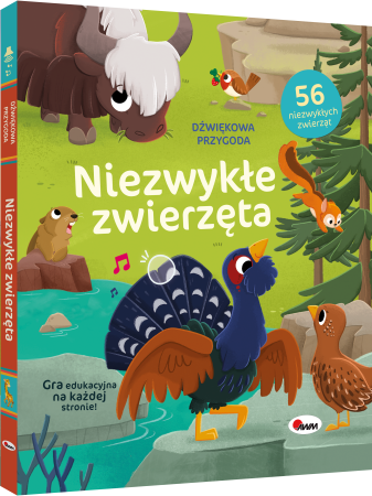 Okladka-3D-interaktywnej-ksiazki-sensorycznej-Dzwiekowa-przygoda.-Niezwykle-zwierzeta-ukazujaca-scenke-ze-zwierzetami-z-roznych-srodowisk.webp