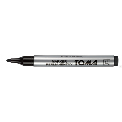 Przejdź do produktu Marker permanentny okrągły czarny (10szt) TOMA