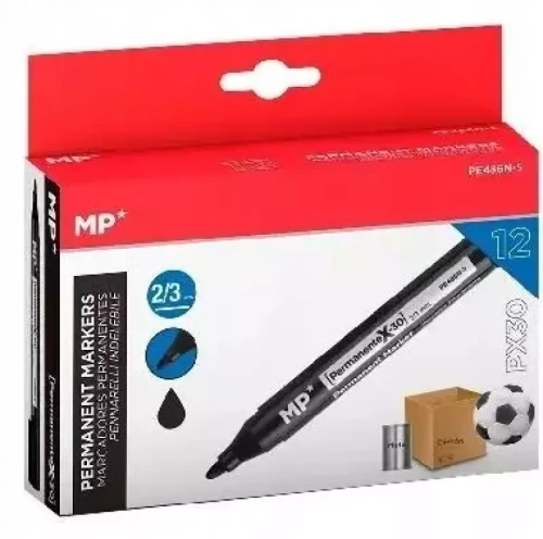 Przejdź do produktu Marker permanentny 2,0/3,0mm czarny (12szt)