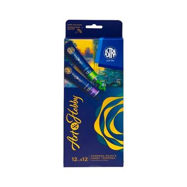 Przejdź do produktu Zestraw farb tempera ASTRA ART&HOBBY 12 kol x12 ml