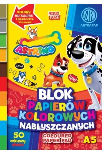 Przejdź do produktu Blok papierów kolorowych nabłyszczanych ASTRINO A5