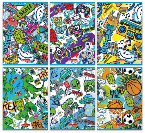 Przejdź do produktu Zeszyt A5 32 k. kratka Graffiti dzieciece, Herlitz