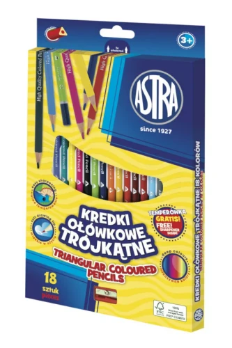 Przejdź do produktu Kredki ołówkowe trójkątne 18kol z temper 2919
