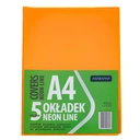 OKLADKI-A4-NA-ZESZYT-ksiazke-NEON-LINE-pomarancz-fluo-mocna-i-trwala-5-szt.webp