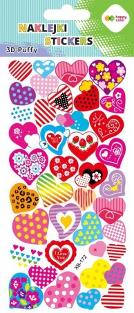Naklejki 3D PUFFY-Colorful Hearts.jpg