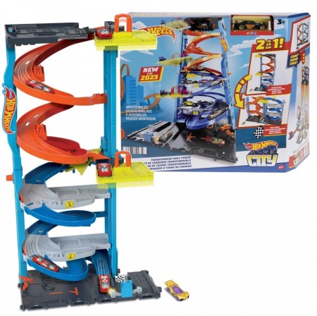 Hot Wheels City Wyścigowa wieża z transformacją.webp