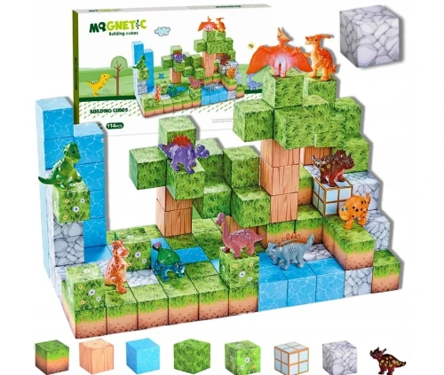 Przejdź do produktu Klocki Magnetyczne Konstrukcyjne Kostki Kwadratowy