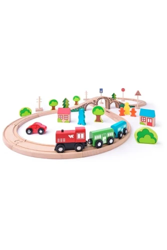Przejdź do produktu WOODYLAND Drewniana kolejka ósemka 40el 30616