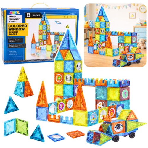 Przejdź do produktu Klocki magnetyczne z pojazdem 138el.