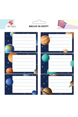 Przejdź do produktu Naklejki na szafkę i zeszyt Kosmos