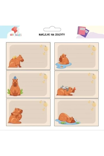 Przejdź do produktu Naklejki na szafkę i zeszyt Kapibara 2