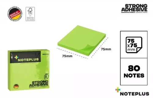 Przejdź do produktu Karteczki samoprzylepne noteplus 75mm x 75mm 80K zielone