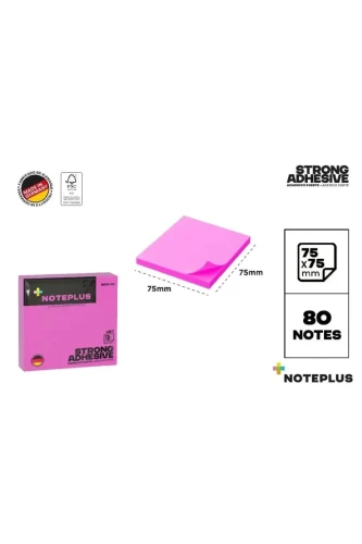 Przejdź do produktu Karteczki samoprzylepne noteplus 75mm x 75mm 80K różowe