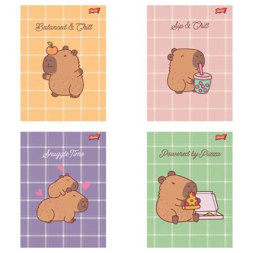 Przejdź do produktu Zeszyt A5 32k krata laminowany CAPYBARA MOOD laminowany