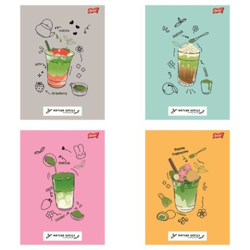 Przejdź do produktu Zeszyt A4 32k linia dwukolorowa laminowany MATCHA MOOD