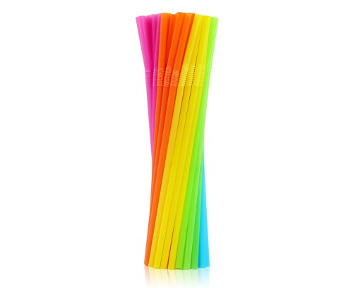 Przejdź do produktu Rurki (słomki) łamane wielokrotnego użytku, różne kolory 5x210mm/ 500 szt.
