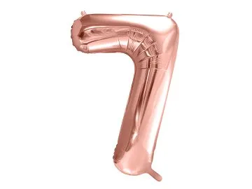 Przejdź do produktu Balon foliowy Cyfra ''7'', 86cm, różowe złoto