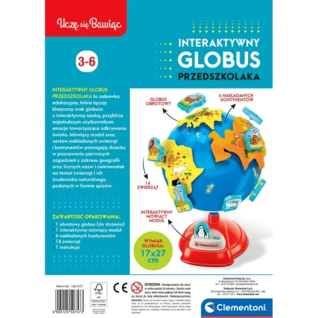 Clementoni Interaktywny globus przedszkolaka 50757 3.webp