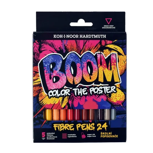 Przejdź do produktu KIN FLAMASTRY 1022BD 24 KOLORY W KARTONIKU BOOM