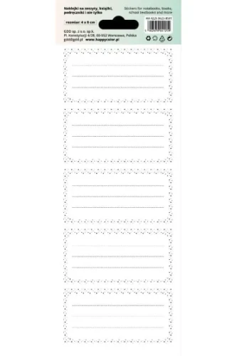Przejdź do produktu Naklejki na ZESZYTY - Basic Kropki, 86x255 mm, Happy Color