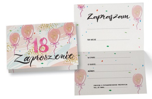 Przejdź do produktu Zaproszenie ZZ-081 Urodziny 18