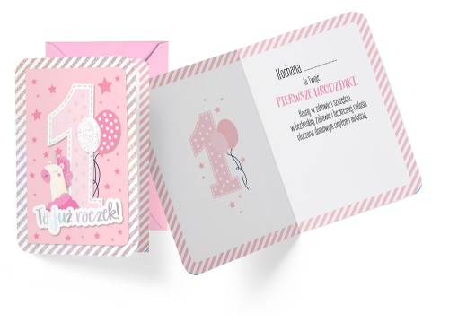 Przejdź do produktu Karnet DK-834 Urodziny 1 (roczek, cyferki, jednorożec)