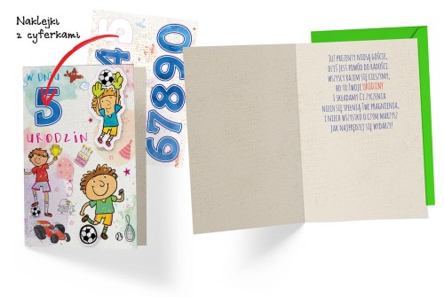 Przejdź do produktu Karnet DK-672 Urodziny (wymienne cyfry) chłopiec