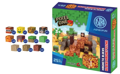 Przejdź do produktu KLOCKI MAGNETYCZNE ASTRAFUN PIXEL ONE LAVA 25 EL.