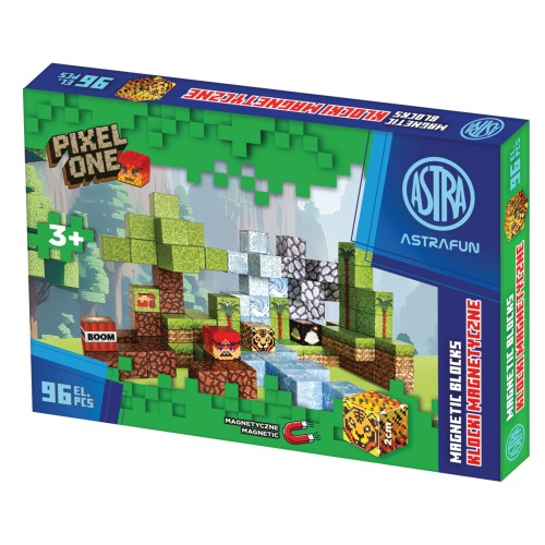 Przejdź do produktu KLOCKI MAGNETYCZ ASTRAFUN PIXEL ONE DŻUNGLA 96 EL.