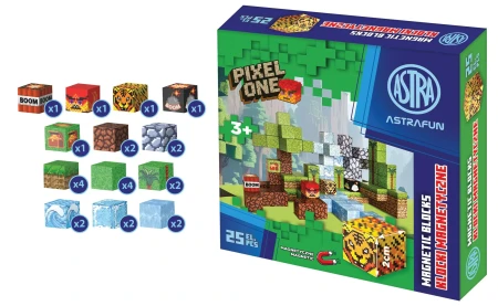 KLOCKI MAGNETYCZ ASTRAFUN PIXEL ONE DŻUNGLA 25 EL..webp