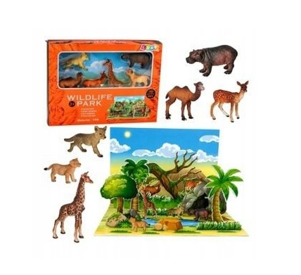 Przejdź do produktu 31616 Zestaw Figurek Dzikie Zwierzęta Lis Żyrafa Hipopotam Sarna Park Plansza 3D - LEAN Toys