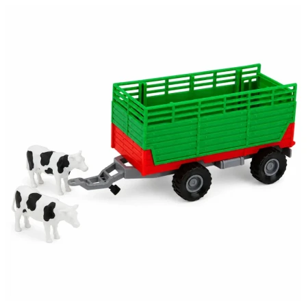 29801 Traktor z Przyczepą Do Transportu Zwierząt Figurki Krów Światła Dźwięki 4 el3.webp