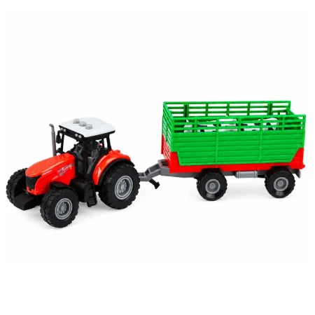 29801 Traktor z Przyczepą Do Transportu Zwierząt Figurki Krów Światła Dźwięki 4 el1.webp