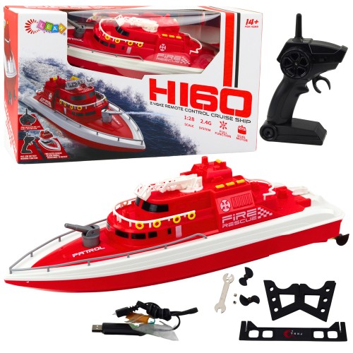 Przejdź do produktu 22945 Łódź Motorówka Zdalnie Sterowana RC 1:28 Ratunkowa Czerwona - LEAN Toys