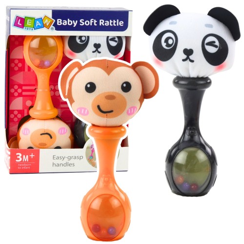 Przejdź do produktu 22892 Zestaw Grzechotki Sensoryczne Z Miękką Piłeczką Małpka Panda 2szt - LEAN Toys 5905991052418