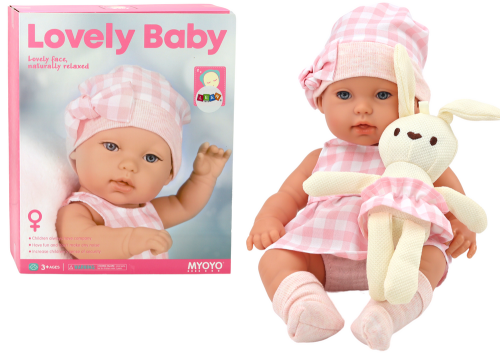 Przejdź do produktu 19558 Lalka Bobas W Nosidełku Króliczek Ubranko w Kratę Różowy - LEAN Toys
