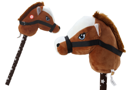 Przejdź do produktu 19538 Pluszowa Głowa Konia Na Kiju Hobby Horse Koń Krótkowłosy Ciemnobrązowy Dźwięki - LEAN Toys