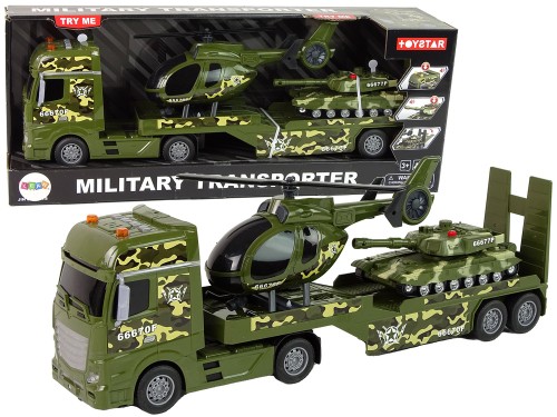 Przejdź do produktu 15483 Zestaw Militarny Czołg Napęd Frykcyjny Helikopter Ciężarówka - LEAN Toys