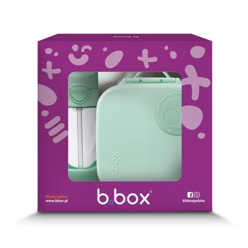 Przejdź do produktu Zestaw Mini Lunchbox + Butelka tritanowa ze słomką 450 ml, Spearmint, b.box